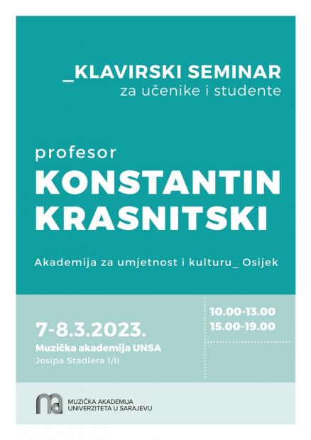 Seminar profesora Konstantina Krasnitskog na Muzičkoj akademiji UNSA