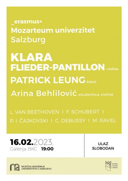 Klara Flieder-Pantillon, profesorica Univerziteta Mozarteum iz Salzburga na Muzičkoj akademiji UNSA 