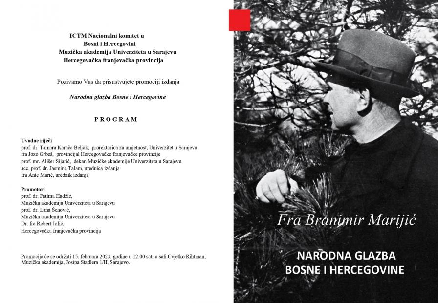 Promocija knjige “Narodna glazba Bosne i Hercegovine” koju su uredili acc. prof. dr. Jasmina Talam i fra Ante Marić
