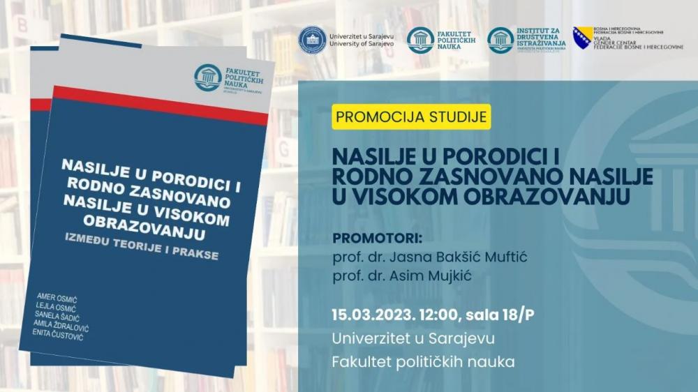 Promocija studije “Nasilje u porodici i rodno zasnovano nasilje u visokom obrazovanju: između teorije i prakse”