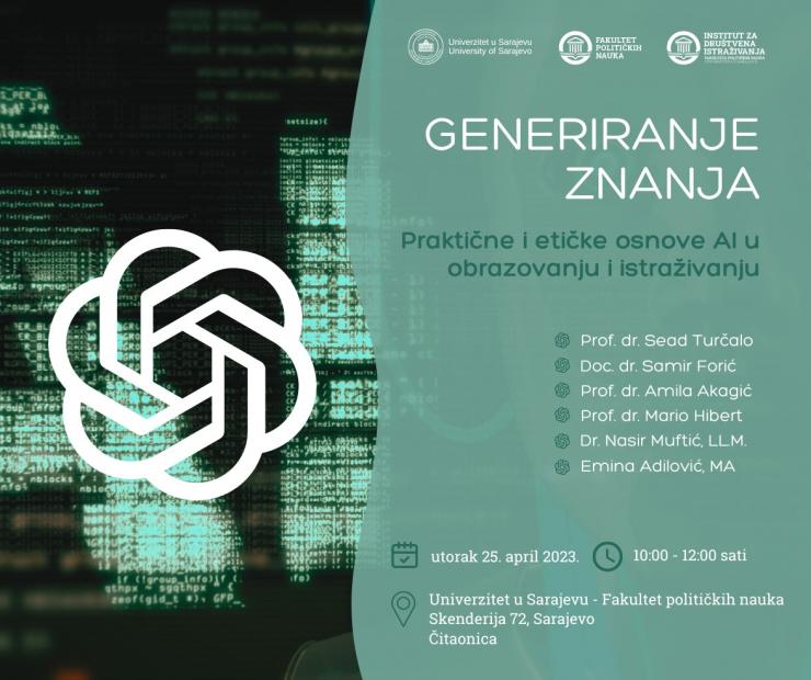 Okrugli stol “Generiranje znanja: praktične i etičke osnove AI u obrazovanju i istraživanju”