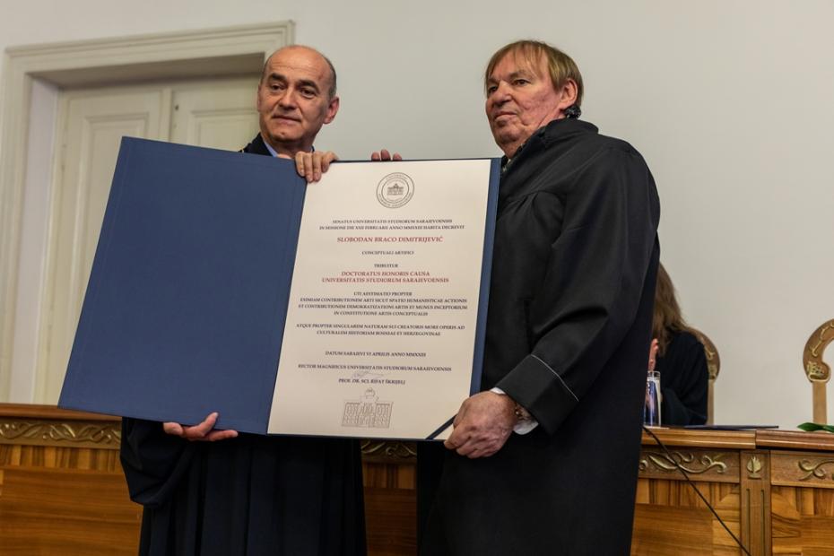 Slobodan Braco Dimitrijević promoviran na čast počasnog doktora Univerziteta u Sarajevu 