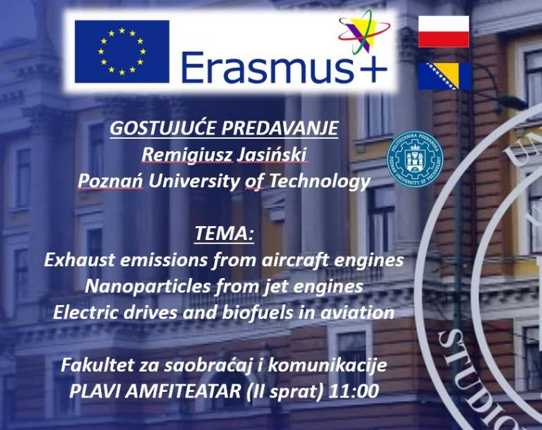 Remigiusz Jasinski sa Tehnološkog univerziteta u Poznanu održat će gostujuće predavanje na fakultetu za saobraćaj i komunikacije UNSA