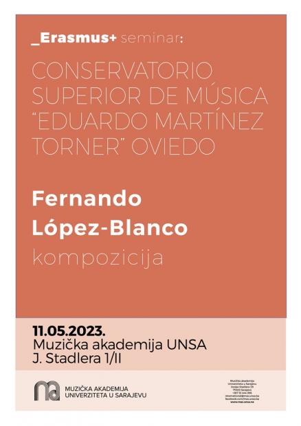 Profesor Fernando López-Blanco (kompozicija) na Muzičkoj akademiji UNSA