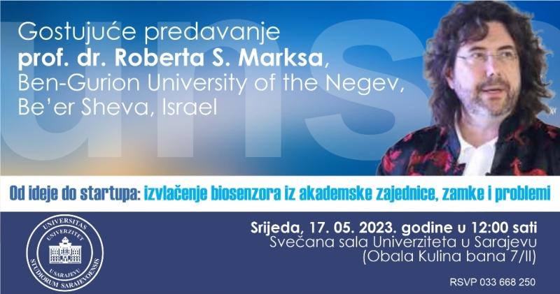 Poziv | Predavanje prof. dr. Roberta S. Marksa na Univerzitetu u Sarajevu