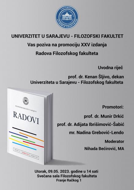 Promocija 25. izdanja časopisa Radovi Filozofskog fakulteta u Sarajevu
