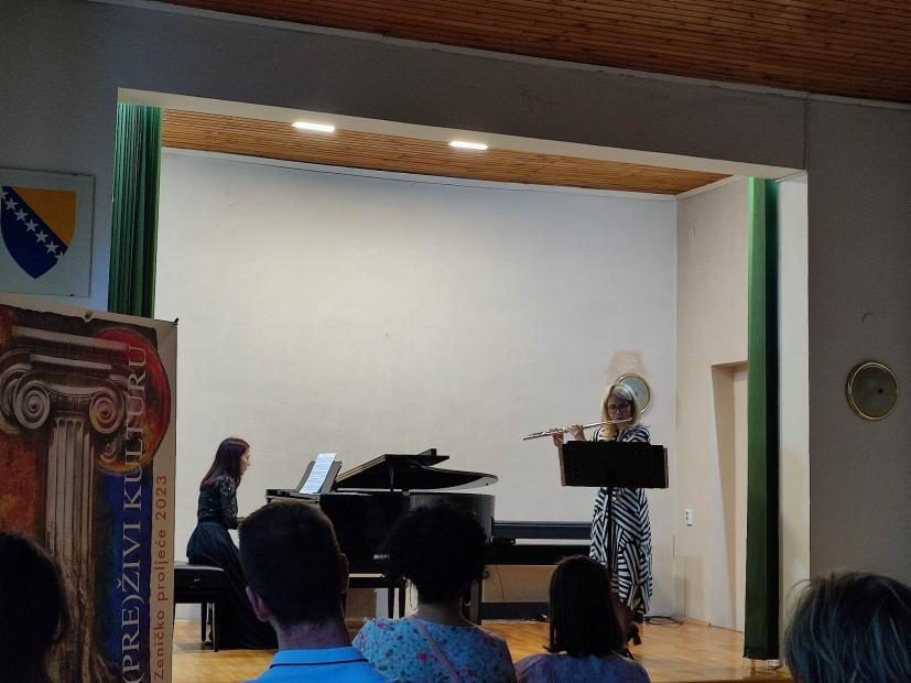 Održan cjelovečernji koncert više ass. dr. Mirne Mlikota - Dizdarević (flauta) i van. prof. mr. Dine Fejzić (klavir) na manifesticiji "Zeničko proljeće 2023"