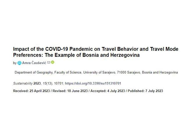 Prof. dr. Amra Čaušević | Značajan iskorak za naučna istraživanja pandemije COVID-19 i problematike putovanja