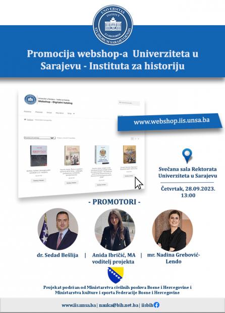Najavljujemo promociju web shopa Instituta za historiju Univerziteta u Sarajevu