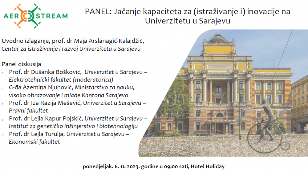 POZIV | Panel: Jačanje kapaciteta za (istraživanje i) inovacije na Univerzitetu u Sarajevu