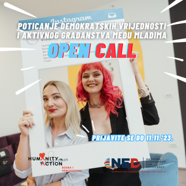 Humanity in Action Bosna i Hercegovina objavljuje poziv za dostavljanje prijava za učešće u projektu “Poticanje demokratskih vrijednosti i aktivnog građanstva među mladima”