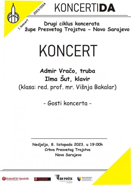 Počinje drugi ciklus koncerata „KoncertiDA“ na kojem učestvuju profesori i studenti Muzičke akademije UNSA
