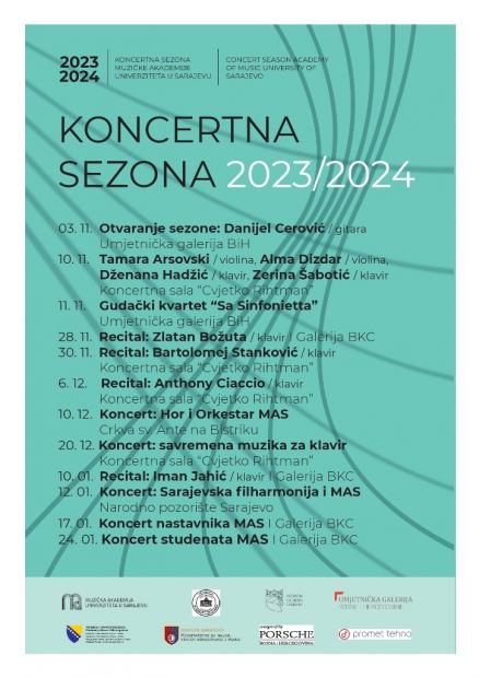 Muzička akademija UNSA najavljuje novu koncertnu sezonu 