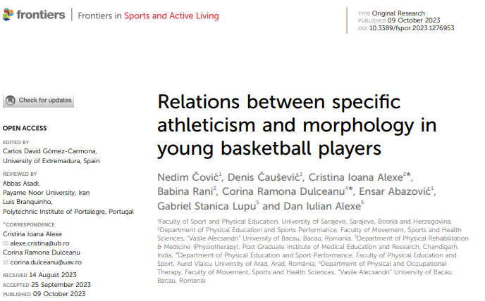 Fakultet sporta i tjelesnog odgoja UNSA | Objavljen rad u naučnom časopisu „Frontiers in Sports and Active Living“