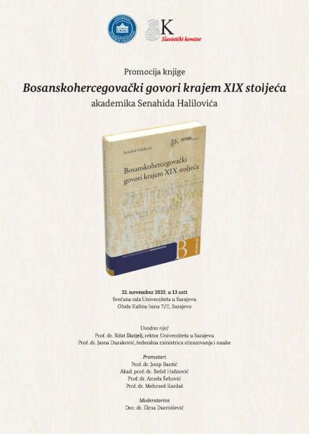 Promocija knjige “Bosanskohercegovački govori krajem XIX stoljeća” akademika Senahida Halilovića