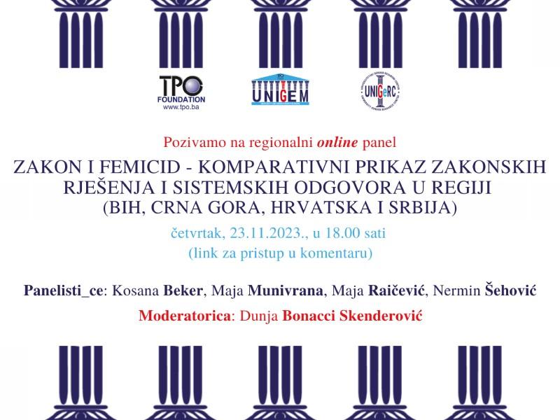 Regionalni online panel: Zakon i femicid