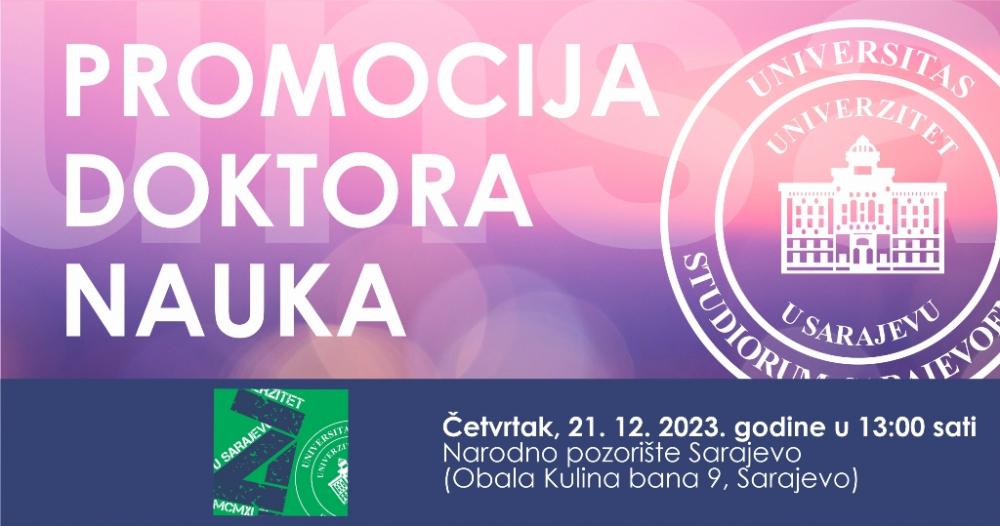 Univerzitet u Sarajevu promovira 56 doktora nauka