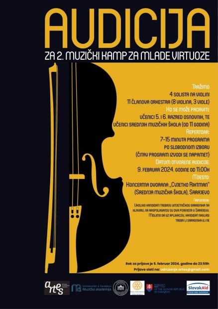 Poziv na audiciju za 2. Muzički kamp za mlade virtuoze