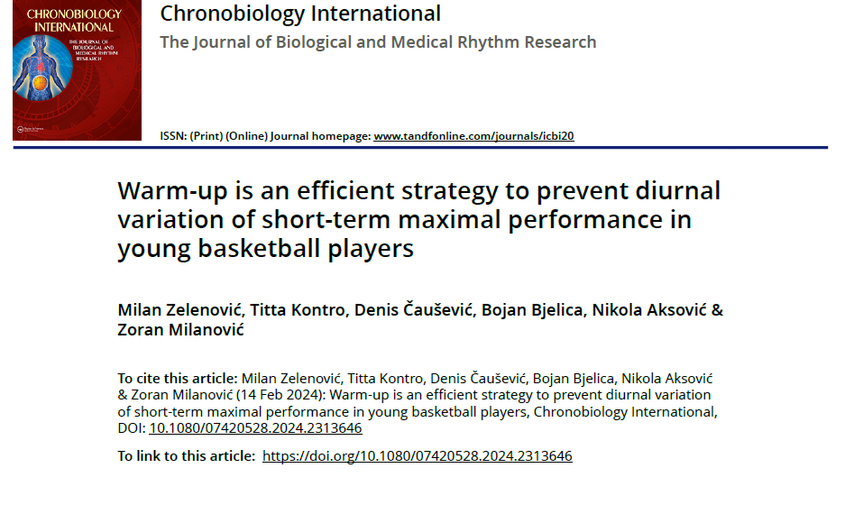 Fakultet sporta i tjelesnog odgoja UNSA | Objavljen rad u naučnom časopisu „Chronobiology International“