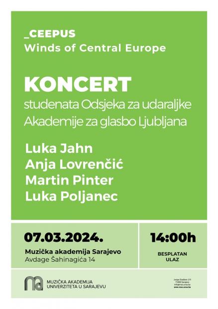 Koncert studenata Odsjeka za udaraljke Akademije za glasbo Ljubljana