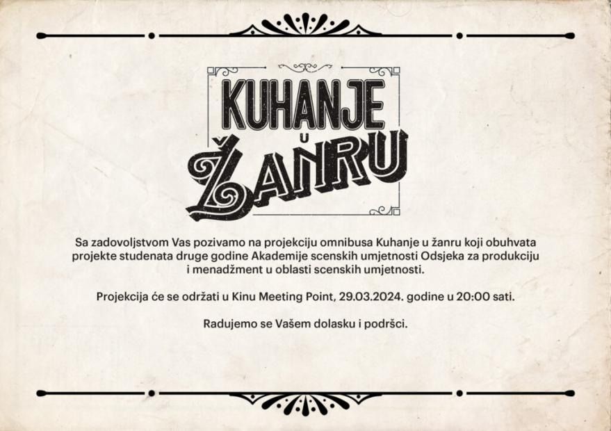 Premijera omnibusa "Kuhanje u žanru"