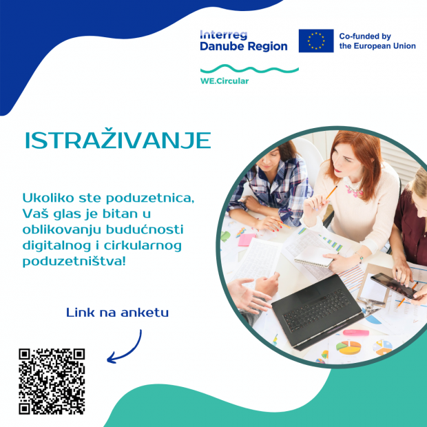 Poziv za poduzetnice! | Projekat "Jačanje digitalnih i industrijskih kapaciteta za održivu kružnu tranziciju žena preduzetnica u Dunavskom regionu"