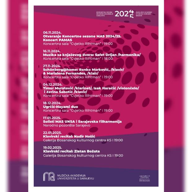 Ususret 70 godina Muzičke akademije Univerziteta u Sarajevu: Počinje Koncertna sezona 2024/25