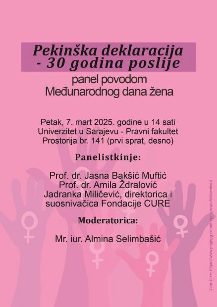 Panel diskusija o temi "Pekinška deklaracija – 30 godina poslije" povodom obilježavanja Međunarodnog dana žena