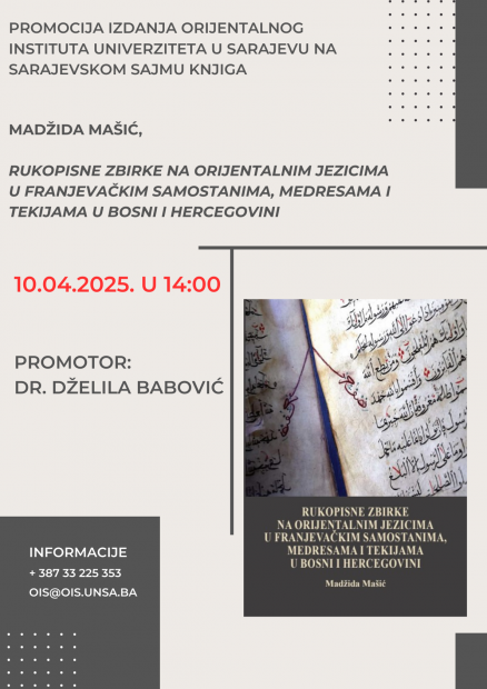 Promocija izdanja Orijentalnog instituta UNSA u okviru 36. Međunarodnog sajma knjiga