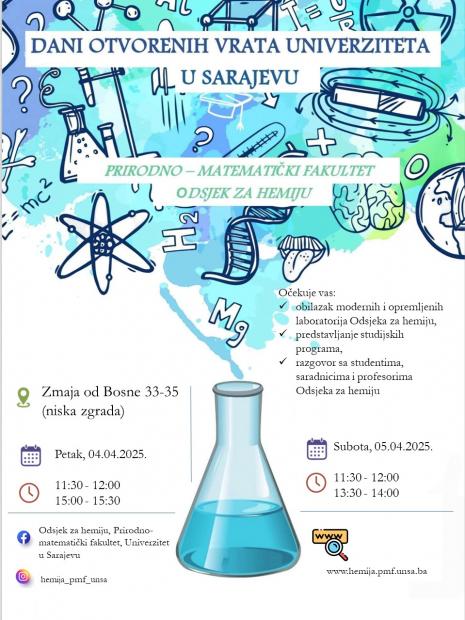 Dani otvorenih vrata Odsjeka za hemiju Prirodno-matematičkog fakulteta Univerziteta u Sarajevu