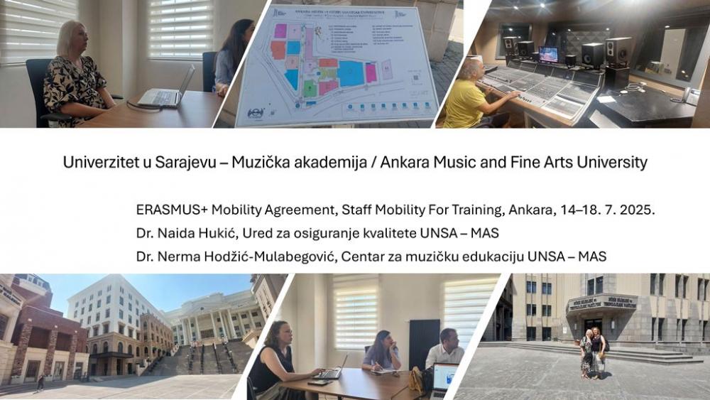 Prof. dr. Nerma Hodžić-Mulabegović i prof. dr. Naida Hukić gostovale na Ankara Müzik ve Güzel Sanatlar Üniversitesi u okviru Erasmus+ programa mobilnosti