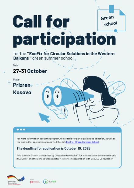 Call for participation for the "EcoFix for Circular Solutions in the Western Balkans" green summer school