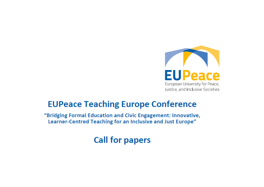 EUPeace | Poziv za dostavljanje radova - EUPeace Teaching Europe Conference