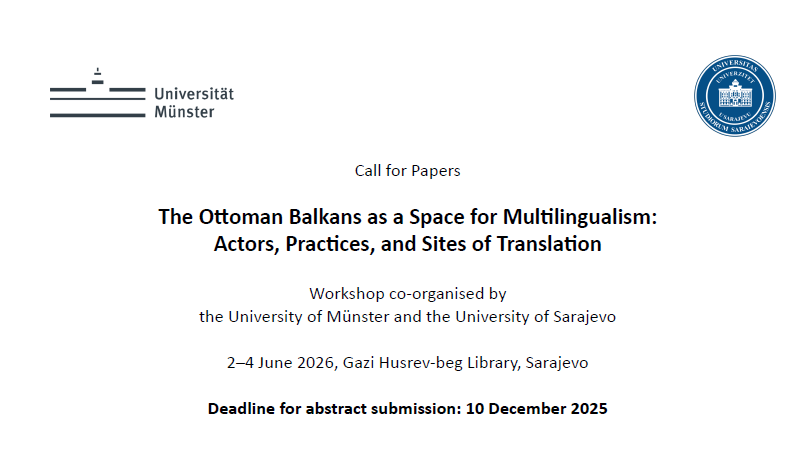 Međunarodna naučna radionica u organizaciji Univerziteta Münster i Univerziteta u Sarajevu | Poziv na učešće