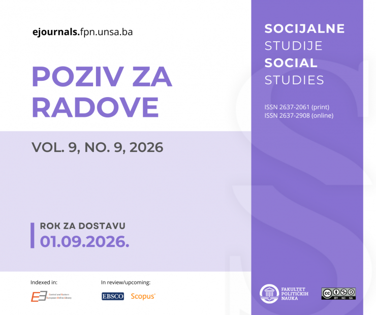 Poziv za dostavu radova: Socijalne studije, 9(9), 2026.
