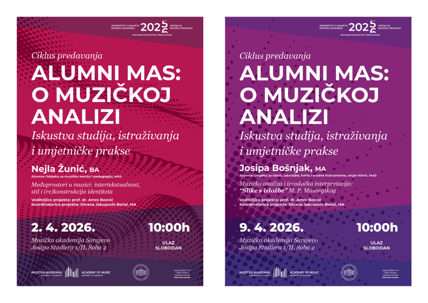 Završena realizacija projekta ALUMNI MAS: O MUZIČKOJ ANALIZI. Iskustva studija, istraživanja i umjetničke prakse