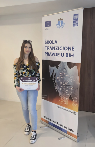 Fakultet za kriminalistiku, kriminologiju i sigurnosne studije UNSA | Naša studentica Vedrana Dubočanin učestvovala na 6. školi tranzicione pravde u Kreševu