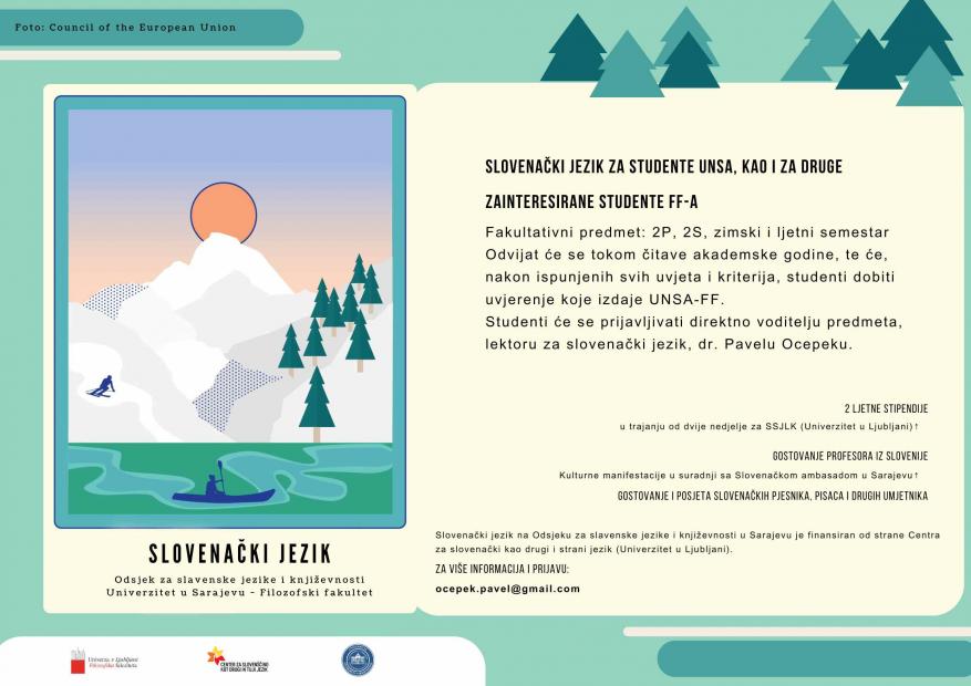 Obavijest o mogućnostima učenja slovenačkog jezika u okviru Lektorata za slovenački jezik u akademskoj 2026/2027.