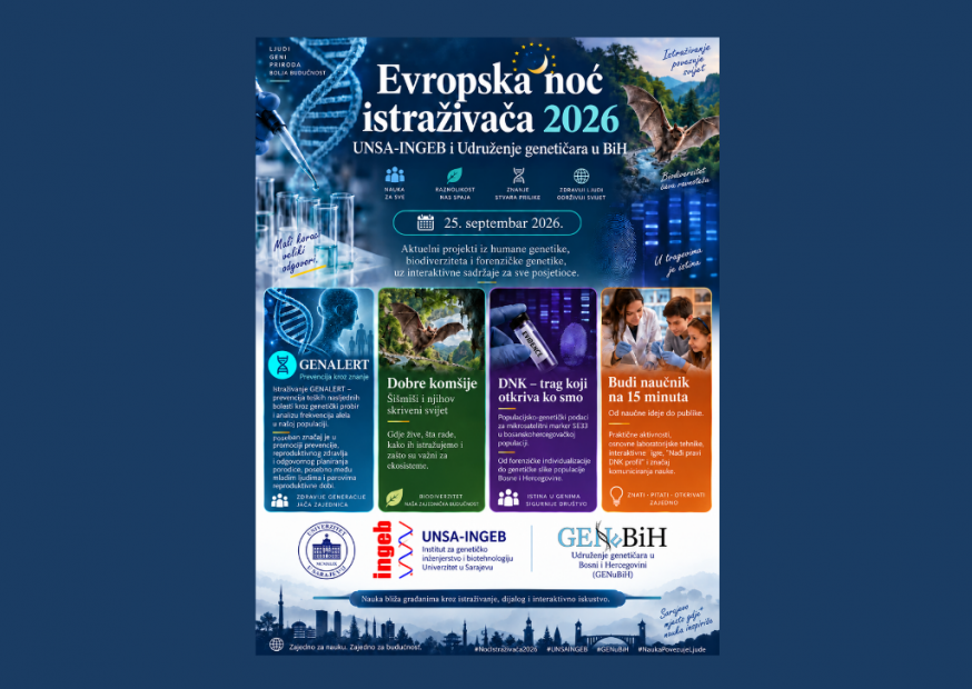 INGEB i Udruženje genetičara u BiH na Evropskoj noći istraživača 2026