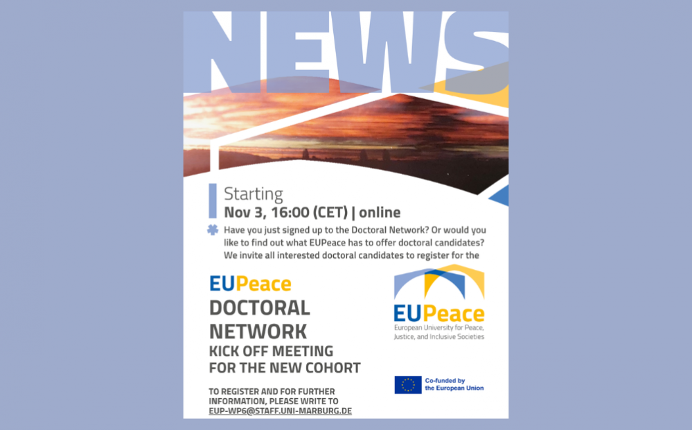 EUPeace Doctoral Network Kick-off Meeting – for the New Cohort