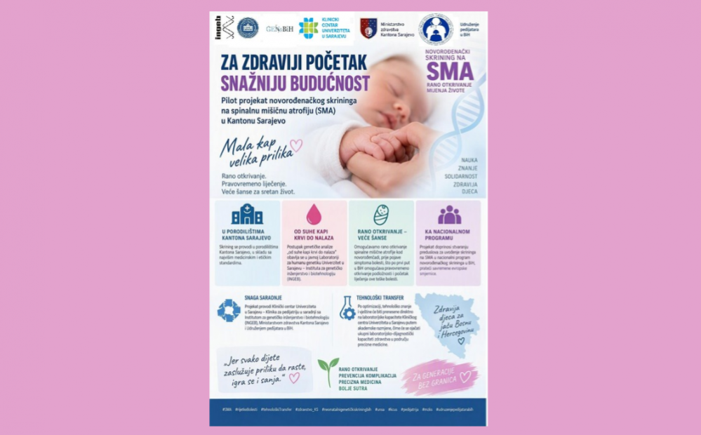 Institut za genetičko inženjerstvo i biotehnologiju UNSA | Realizacija Pilot projekta novorođenačkog skrininga na spinalnu mišićnu atrofiju (SMA