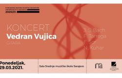 Koncertna sezona Muzičke akademije UNSA nastavlja aktivnost: online koncert gitariste Vedrana Vujice