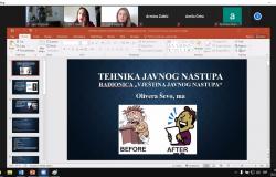 Održana prva sesija radionice „Vještina javnog nastupa“ na Pravnom fakultetu UNSA