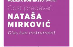 Ciklus predavanja: Muzika u kontekstu 2020/2021. Predavačica: Nataša Mirković