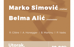 Saradnja Muzičke akademije UNSA i Festivala “Sarajevska zima”: Koncert violiniste Marka Simovića i violončelistice Belme Alić