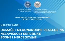 Naučni panel: "Domaće i međunarodne reakcije na nezavisnost Republike Bosne i Hercegovine"