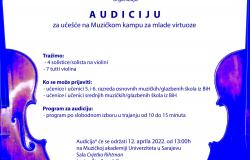 Audicija za učešće na Muzičkom kampu za mlade virtuoze