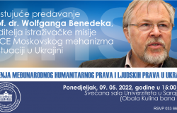Gostujuće predavanje prof. dr. Wolfganga Benedeka, voditelja istraživačke misije OSCE Moskovskog mehanizma o situaciji u Ukrajini na Univerzitetu u Sarajevu