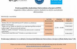 Ured za podršku studentima UNSA organizira ciklus radionica!