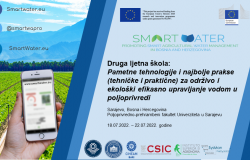 Druga ljetna škola: "Pametne tehnologije i najbolje prakse (tehničke i praktične) za održivo i ekološki efikasno upravljanje vodom u poljoprivredi